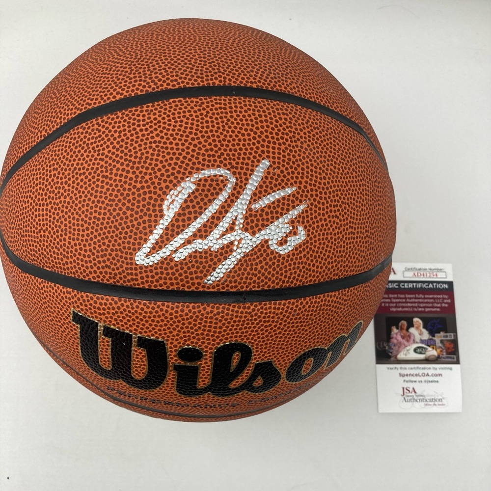 Ochai Agbaji signed Wilson NCAA Basketball Kansas Jayhawks JSA COA